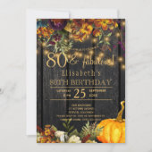 Autumn fall rustic floral chic 80 fabulous years einladung (Vorderseite)