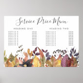 Autumn Fall Service Price Menu Custom Printed Poster (Vorne)