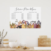 Autumn Fall Service Price Menu Custom Printed Poster (Küche)