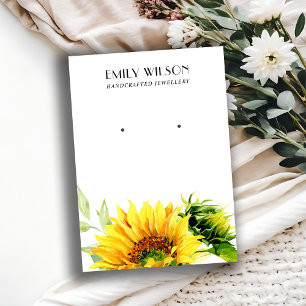 AUTUMN FALL SUNFLOWER STUD EARRING DISPLAY CARD VISITENKARTE