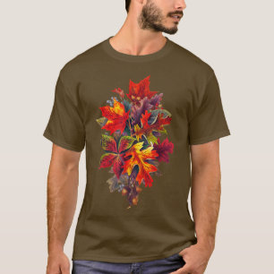 Autumn Fall Thanksgiving Season Colorful Leaves Ac T-Shirt