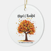Autumn Fall Tree Happy Thanksgiving Blessed Keramik Ornament (Links)