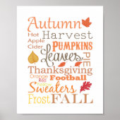 Autumn Fall Typografy Wall Art Poster (Vorne)