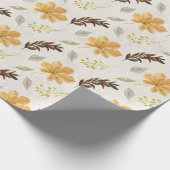 Autumn / Fall yellow flower Pattern Geschenkpapier (Ecke)