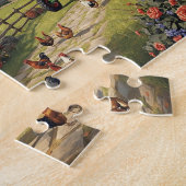 Autumn Farm Dog Tractor Red Barn Fall Scene Puzzle (Seite)