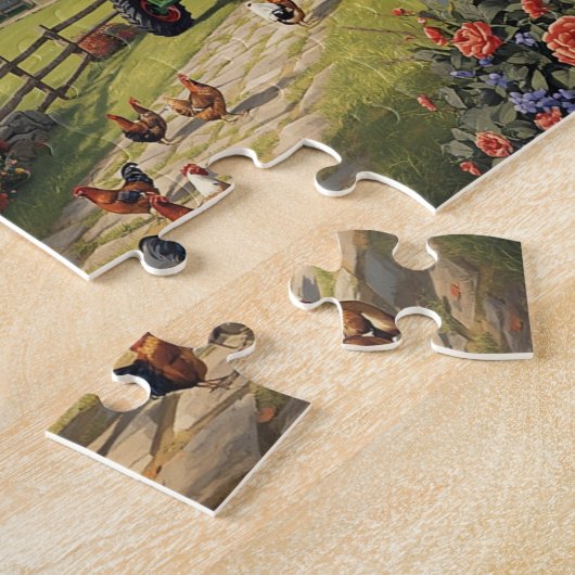 Autumn Farm Dog Tractor Red Barn Fall Scene Puzzle (Seite)