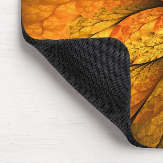 Autumn Feeling, Modern Abstract Fractal Flower Mousepad (Ecke)