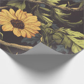 Autumn Fire Botanical Floral Wrapping Paper Geschenkpapier (Ecke)
