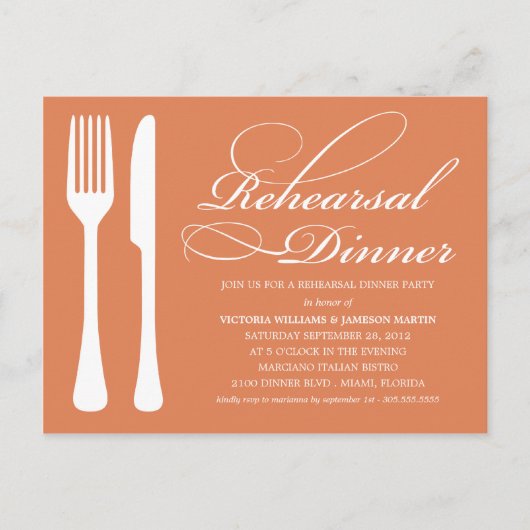 AUTUMN FLATWARE | PROBE DINNER INVITE EINLADUNGSPOSTKARTE (Vorderseite)