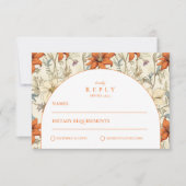 Autumn Floral Arch Wedding RSVP Karte (Vorderseite)