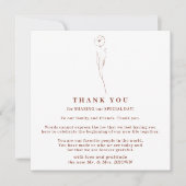 Autumn Floral Boho Terracotta Indie Vielen Dank Einladung (Vorderseite)