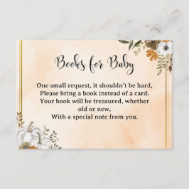 Autumn Floral “Books for Baby” Card – Peach Begleitkarte