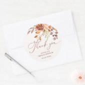 Autumn Floral Brautparty Vielen Dank Runder Aufkleber (Umschlag)