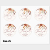 Autumn Floral Brautparty Vielen Dank Runder Aufkleber (Blatt)