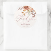 Autumn Floral Brautparty Vielen Dank Runder Aufkleber (Tasche)