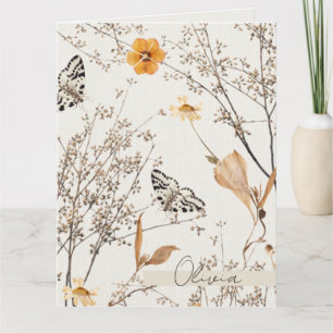 Autumn Floral Butterfly Dankeskarte