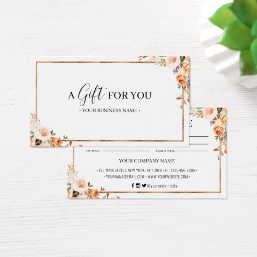 Autumn Floral Customized Gift Certificate (Schreibtisch)
