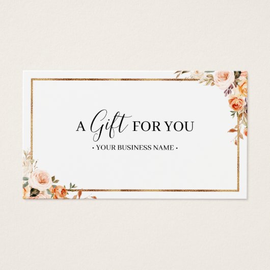Autumn Floral Customized Gift Certificate (Vorderseite)