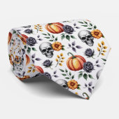 Autumn Floral Halloween Krawatte (Gerollt)