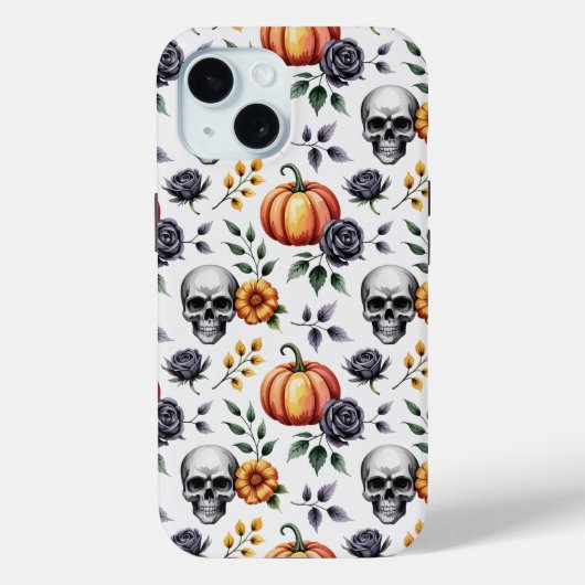 Autumn Floral Halloween Pattern Case-Mate iPhone Hülle (Rückseite)