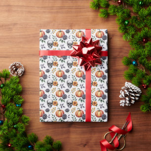 Autumn Floral Halloween Pattern Geschenkpapier