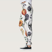 Autumn Floral Halloween Pattern Leggings (Links)