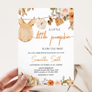 Autumn Floral Little Pumpkin Baby Shower Einladung