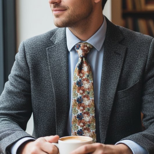 Autumn Floral Men's Necktie Gift Krawatte