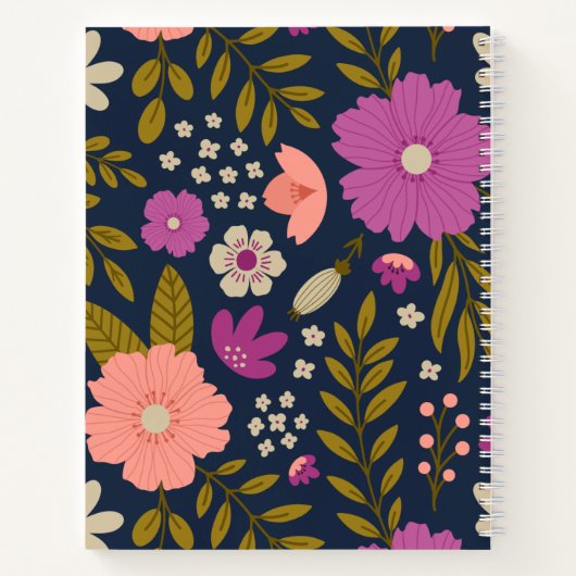 Autumn Floral Pattern Notebook Notizblock (Rückseite)