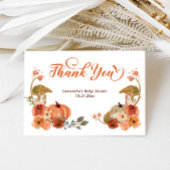 Autumn Floral Pumpkin Baby Shower Dankeskarte