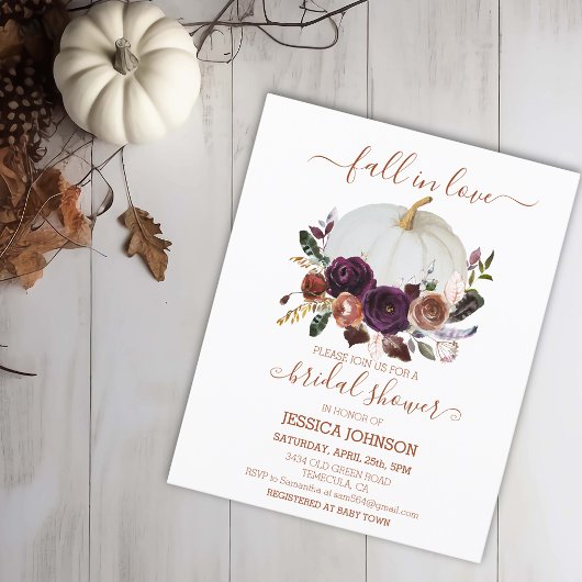 Autumn Floral Pumpkin Boho Brautparty Budget
