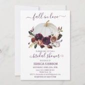 Autumn Floral Pumpkin Boho Brautparty Fall Einladung (Vorderseite)