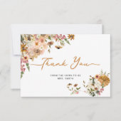 Autumn Floral Pumpkin Bridal Dankeschön Card Karte (Vorderseite)