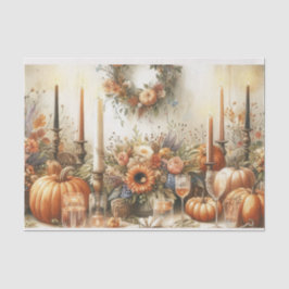 Autumn Floral Pumpkin Decoupage Seidenpapier