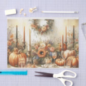 Autumn Floral Pumpkin Decoupage Seidenpapier (Handwerk)