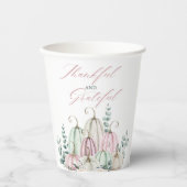 Autumn Floral Pumpkin Erntedank Pappbecher (Vorderseite)