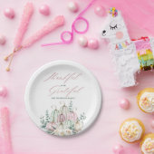 Autumn Floral Pumpkin Erntedank Pappteller (Party)