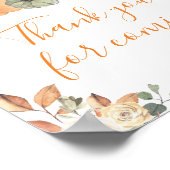 Autumn Floral Pumpkin Vielen Dank für Ihr Kommen Poster (Ecke)