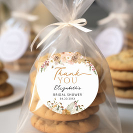 Autumn Floral Pumpkin Vielen Dank Runder Aufkleber