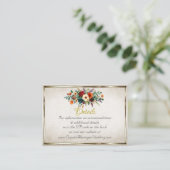 Autumn Floral, QR Code - Cream Begleitkarte (Stehend Vorderseite)