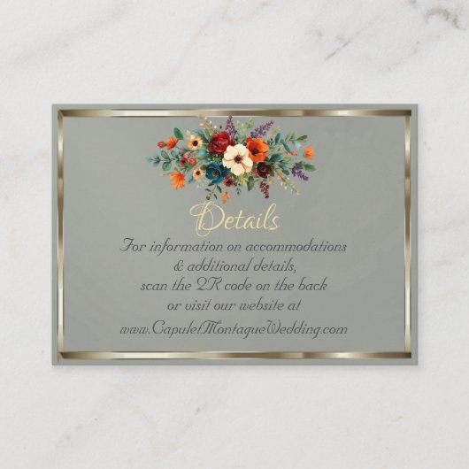 Autumn Floral, QR Code - Sage Begleitkarte (Vorderseite)