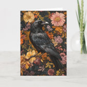 Autumn Floral Raven Crow Karte (Vorderseite)