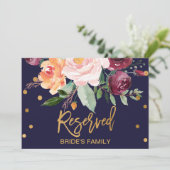 Autumn Floral Reserviert Sign (Stehend Vorderseite)