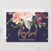 Autumn Floral Reserviert Sign (Rückseite)