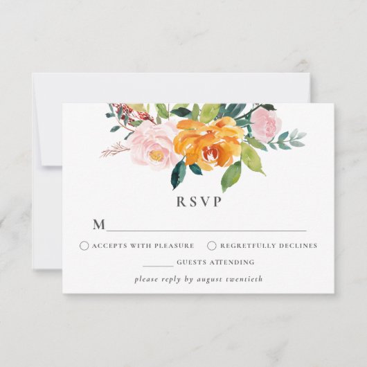 Autumn Floral RSVP Card Karte (Vorderseite)