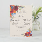 Autumn Floral Save the Date (Stehend Vorderseite)