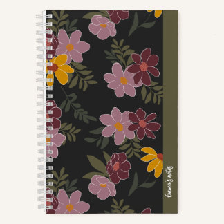 Autumn floral spiral notebook | cute journal notizblock