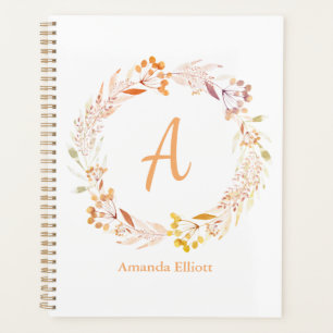 Autumn Floral Watercolor Boho Personalisiert Planer