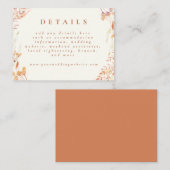 Autumn Floral Watercolor Boho Wedthy Earthy Begleitkarte (Vorne/Hinten)