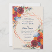 Autumn Floral Wedding Invitation Einladung (Vorderseite)